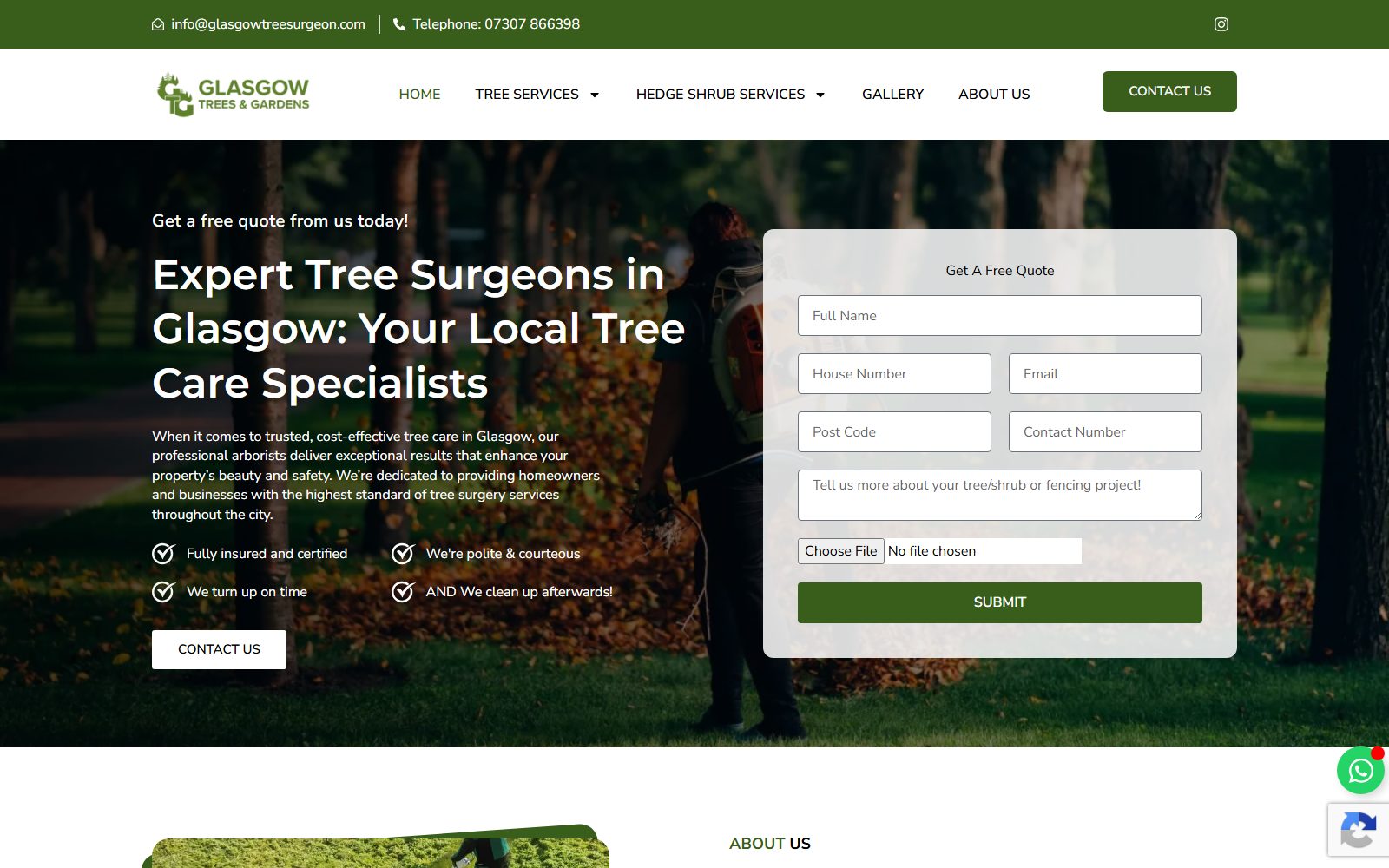 Glasgow Trees & Gardens — Tree surgery and hedge services, Glasgow