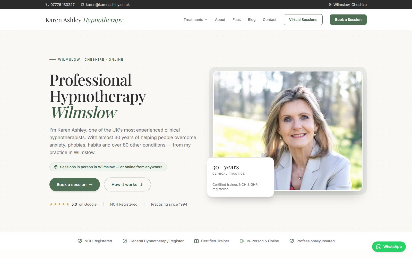 Karen Ashley Hypnotherapy — Clinical hypnotherapy, Wilmslow
